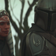 Rosario Dawson as Ahsoka and Pedro Pascal as Din Djarin in The Mandalorian.